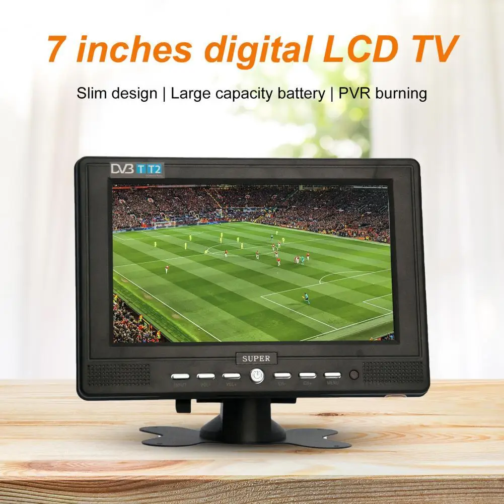 D768 Car TV HD compatible Quick Transmission Stereo Sound Effect 7 Inch Mini Ultra thin Portable Analog TV for Outdoor