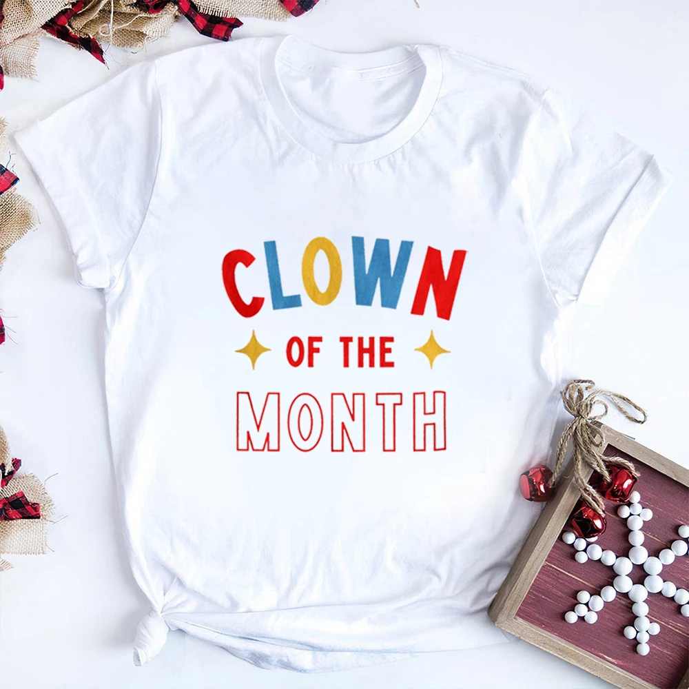 Clown of The Month Graphic Tee Funny Clown Shirt Retro Circus Tee Vintage Indie Graphic Tee Clowncore Shirt Gift for Her