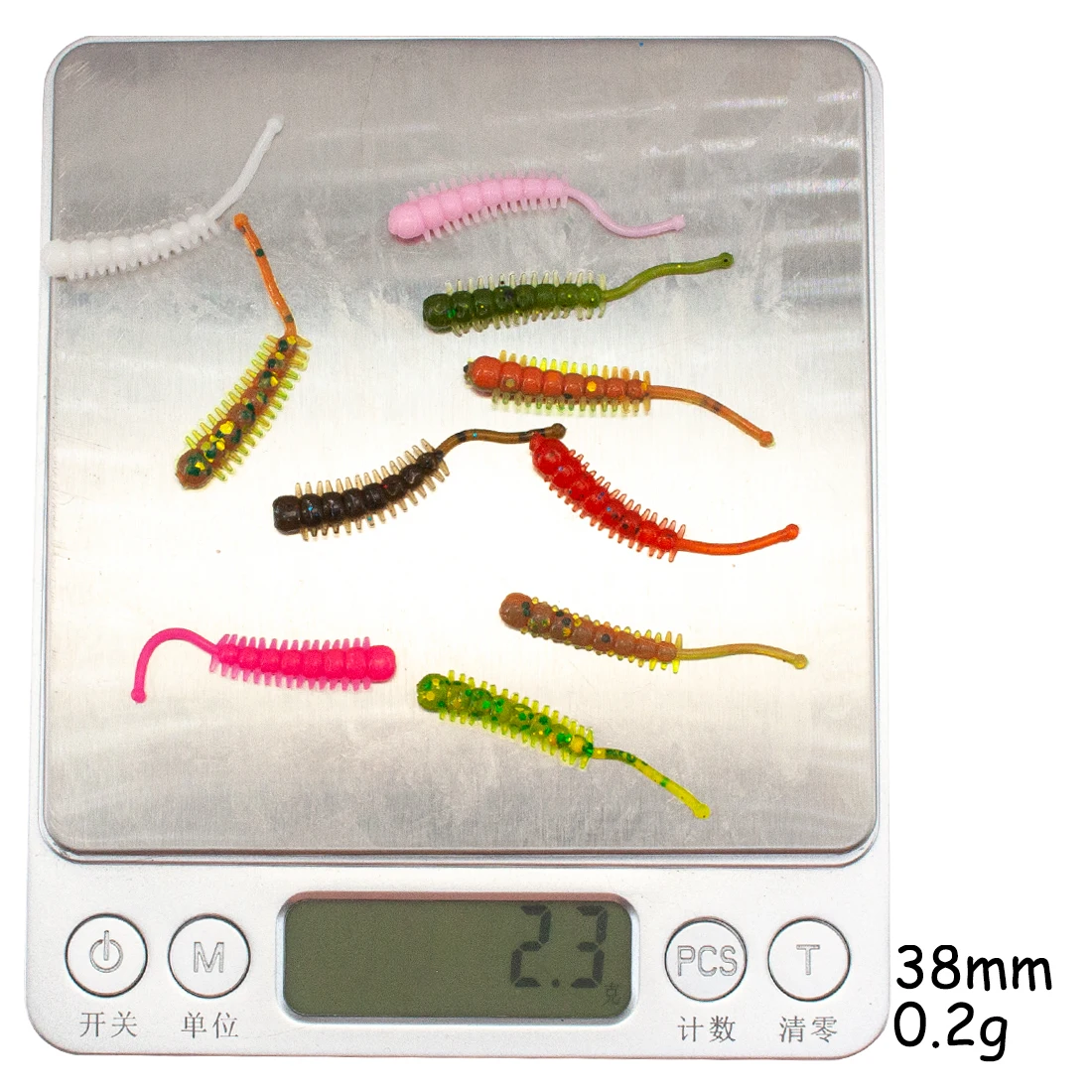 Edible Silicone Bait Hiroko Sinking Soft Lures Micro Caterpillar 38mm 0.2g 10pcs Jig Head Drop Shot Carp Fly Rock Fishing Lures