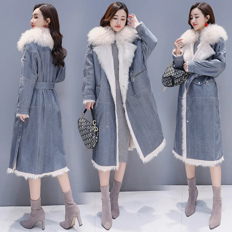 Inverno longo casacos de algodão mulheres engrossar quente jaqueta de inverno feminino elegante selvagem algodão parka senhoras novo com cinto de algodão jaquetas