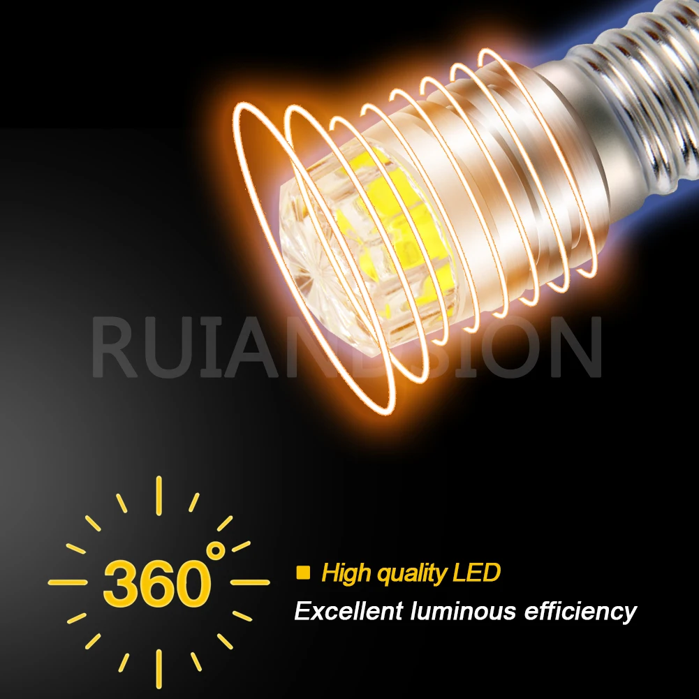 E10 Screw LED Light COB 2W 3V 6V 12V DC Motorcycle Auto Car LED Interior Bulb Flashlight Torch Headlamp White Warm White Yellow