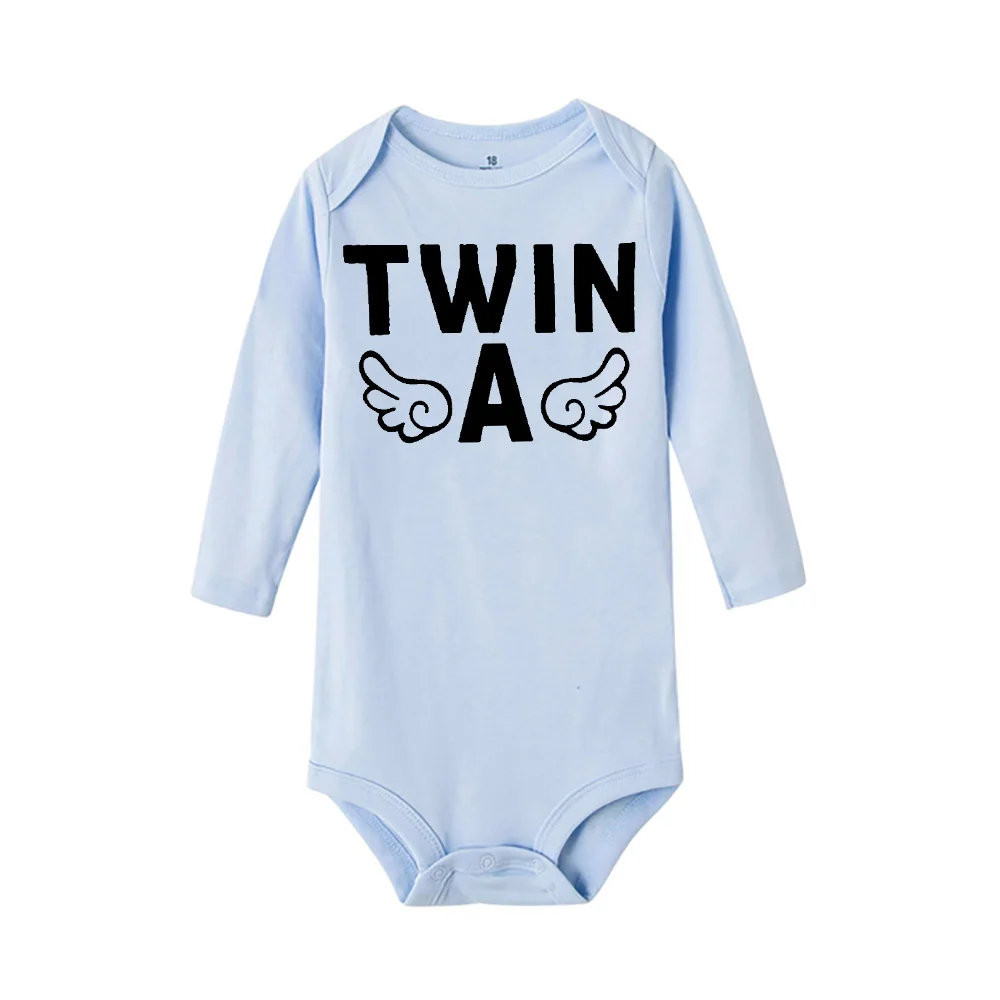 4 Color Newborn Baby Bodysuits Twin Brothers Sisters Long Sleeve Comfortable Infant Jumpsuits Boys Grils Crawling Clothes Winter