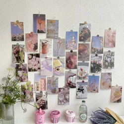 Koreaanse Ins Meisje Droom Roze Serie Decoratieve Kaart Muursticker Studentenflat Foto Props Diy Home Decor 30 Vellen postkaart