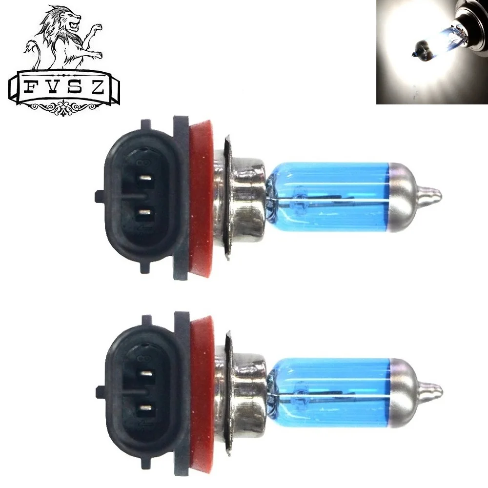 2Pcs H11 12V 55W 5600K Car Halogen Headlamp Bulbs Super Bright White Auto Quartz Xenon Front Fog Lights