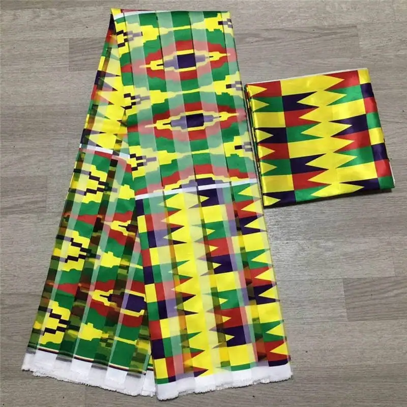 الساتان الأورجانزا النسيج لينة الحرير النسيج الأفريقي المواد أنقرة يطبع عالية الجودة للنساء فستان 3 + 3 ياردة! L112286 #3