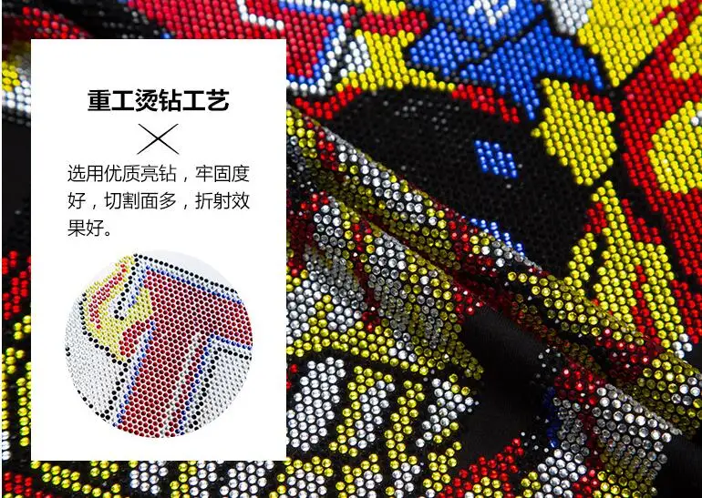 S-6XL Streetwear Men Diamonds Graphic Summer Mens Rhinestones T Shirt Male Fashion Tees Casual anime Tops