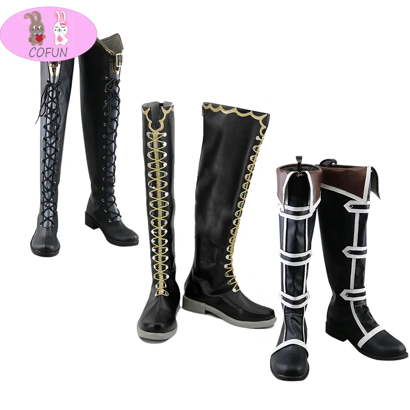 

COFUN BanG Dream! Roselia Black Minato Yukina Shoes Long Boots Custom Made For Girl Women