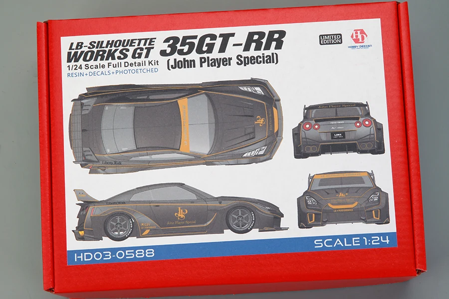 

Hobby Design HD03-0588 1/24 Works GT 35GT-RR (John Player Special) Trans-Kit Model Car The Vehicle Suite Hand Made Model