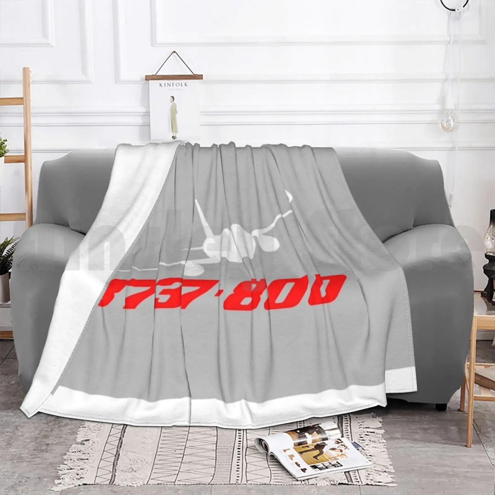 بوينغ 737-800 بطانية فضية موضة مخصصة 3116 خطر مصمم بطانية الصحة بوينغ 737 #4