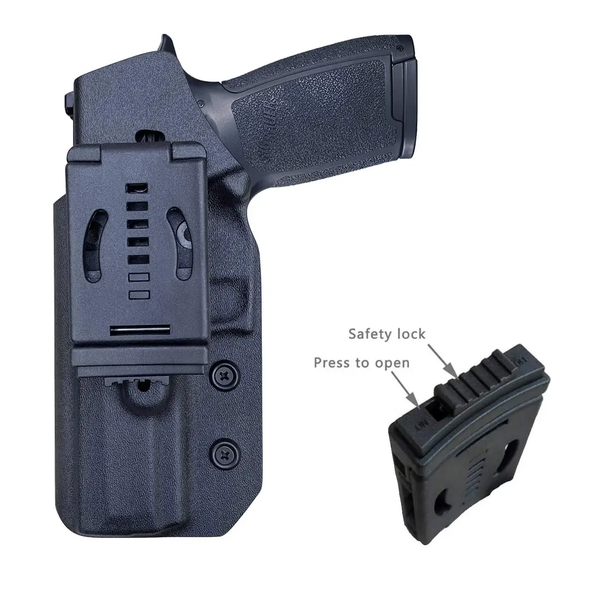 P320 Holster OWB Kydex Holster Custom Fit: Sig Sauer P320 Carry / P320 Full Pistol - Outside Waistband Carry / 1.5-2 Inch Belt