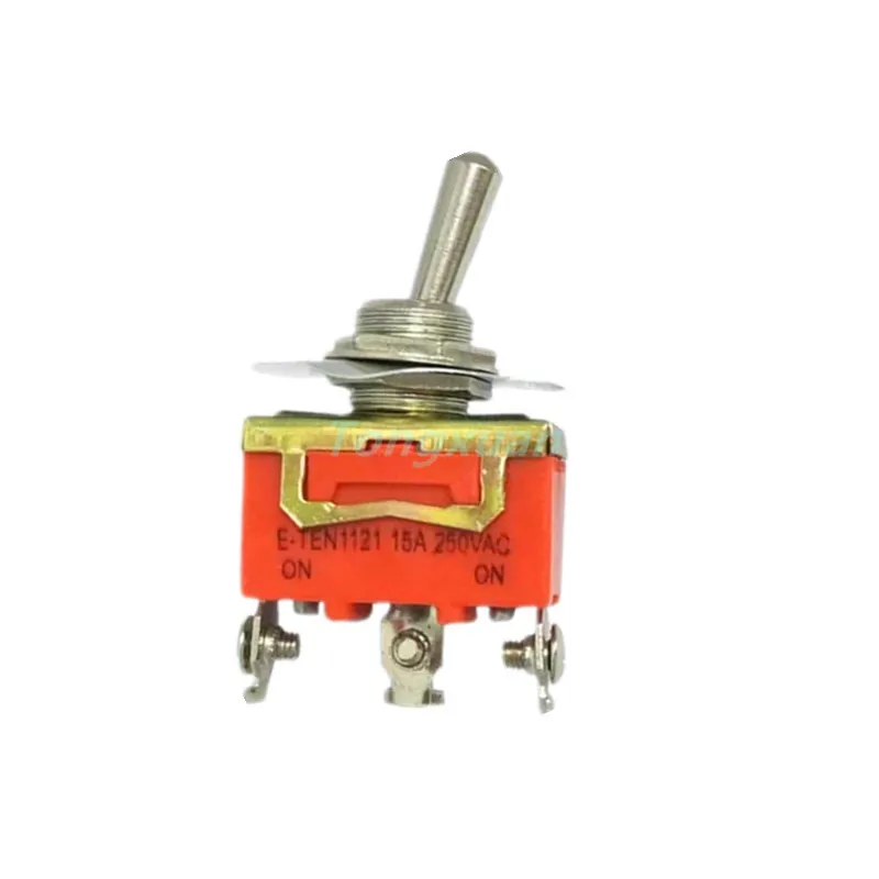 1pc E-TEN1121 Heavy Duty 15A 250V AC 3PIN ON-ON 12mm Toggle Switch Rocker Switch Power With Waterproof Cap