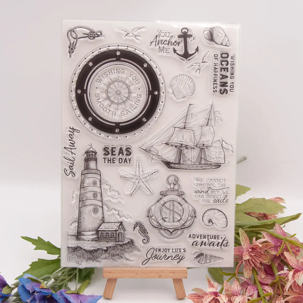 Oceans Seas Clear Stamps Silicone Seal for DIY Scrapbooking Card Rubber Stamps Making Photo Album Handemade Crafts Decoration