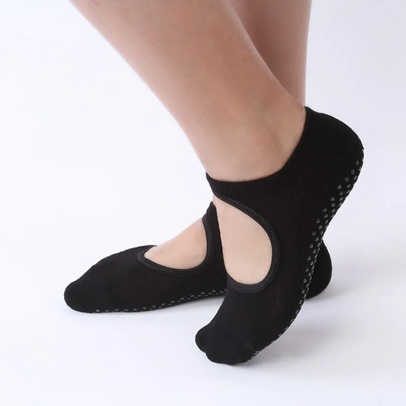 Women Anti-slip Socks Ballte Girl Non Slip Pilates Yoga Indoor Fitness Gym Sport Short Socks Solid Color Elastic Sokken Slippers