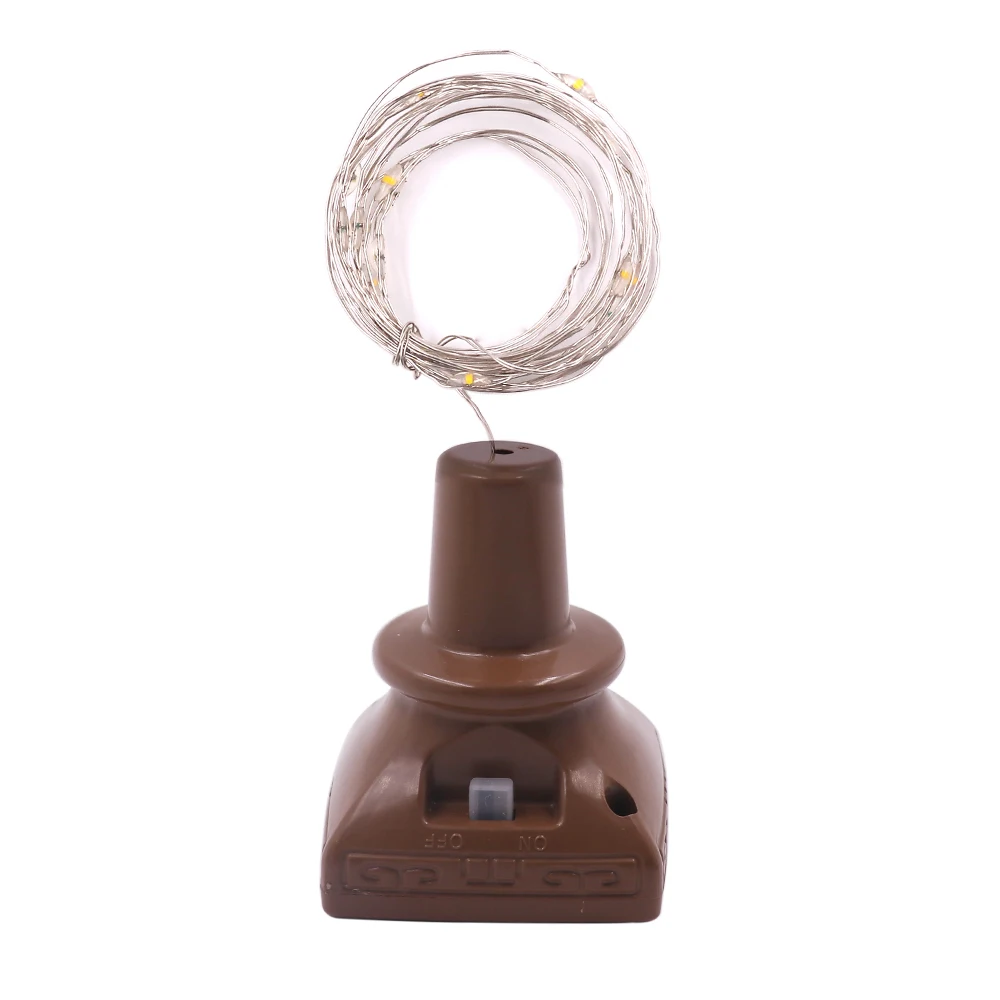 1PC 1M 10LED 2M 20 LED Wine Bottle Cork Copper Wire Fairy Lights Christmas Light Holiday Party DIY String Lights Solar Powered