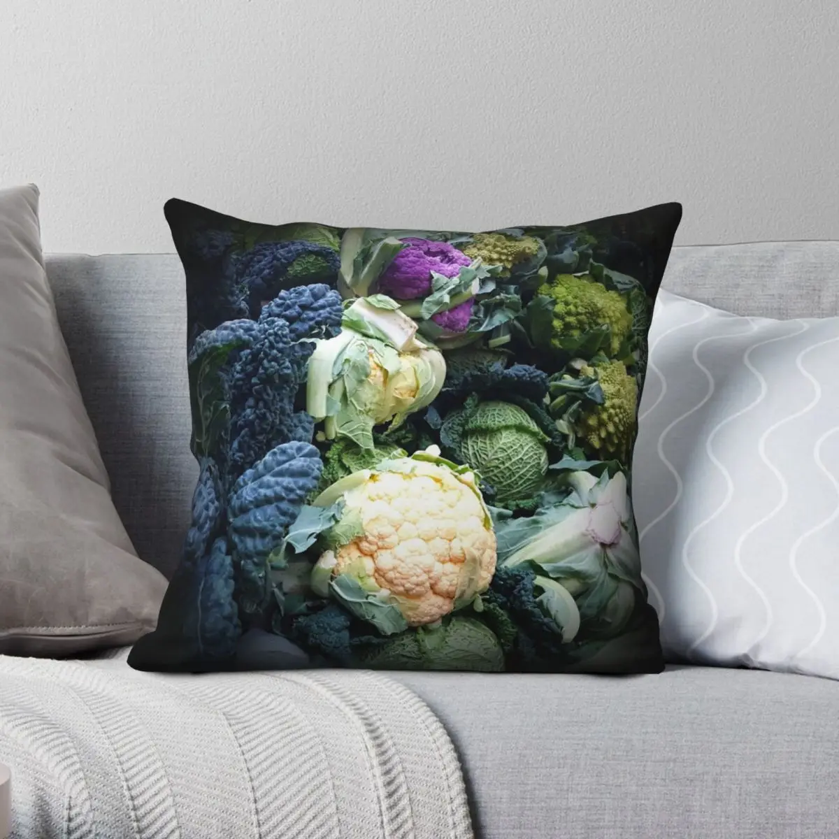 

Veggies Square Pillowcase Polyester Linen Velvet Printed Zip Decor Room Cushion Cover