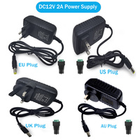 100-240V 24W 2A LED Power Converter Adapter Supply EU US UK AU Plug AC to DC 12V 2A Lighting Transformers For LED Strip Light