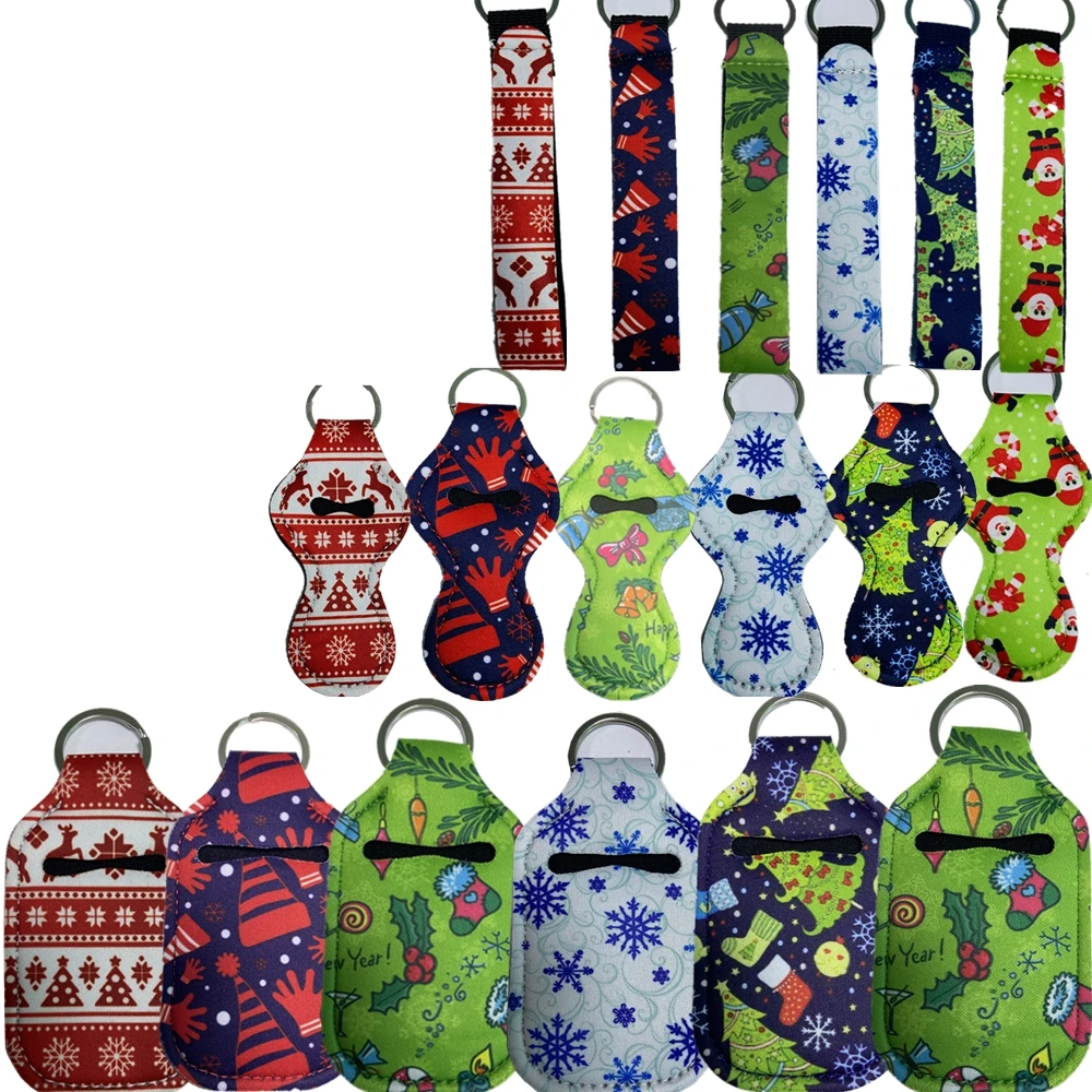 4pcs/set Mini 30ml Hand Sanitizer Holder Travel Bottle Container Bottle Cover with Keychain Holder Kids Men Women Portable Using