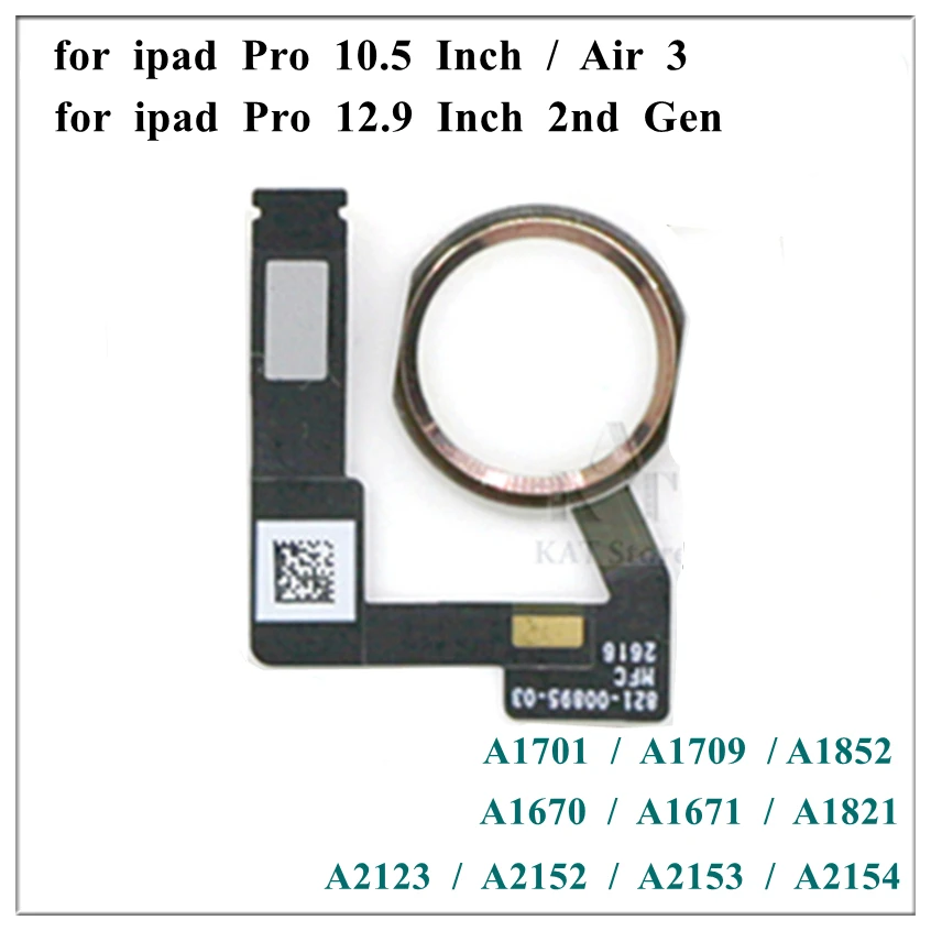 1Pcs Home Button Menu Key Flex Cable Bracket Rubber Gasket Assembly for iPad Pro 10.5 12.9 Inch 2015 2017 1st 2nd Gen Air 3 2019