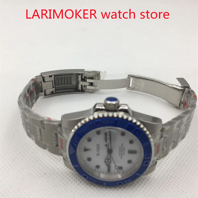 BLIGER ใหม่40มม.ผู้ชายนาฬิกา Sapphire Glass สแตนเลสสตีล Bezel Luminous Dial NH35การเคลื่อนไหวอัตโนมัตินาฬิกา