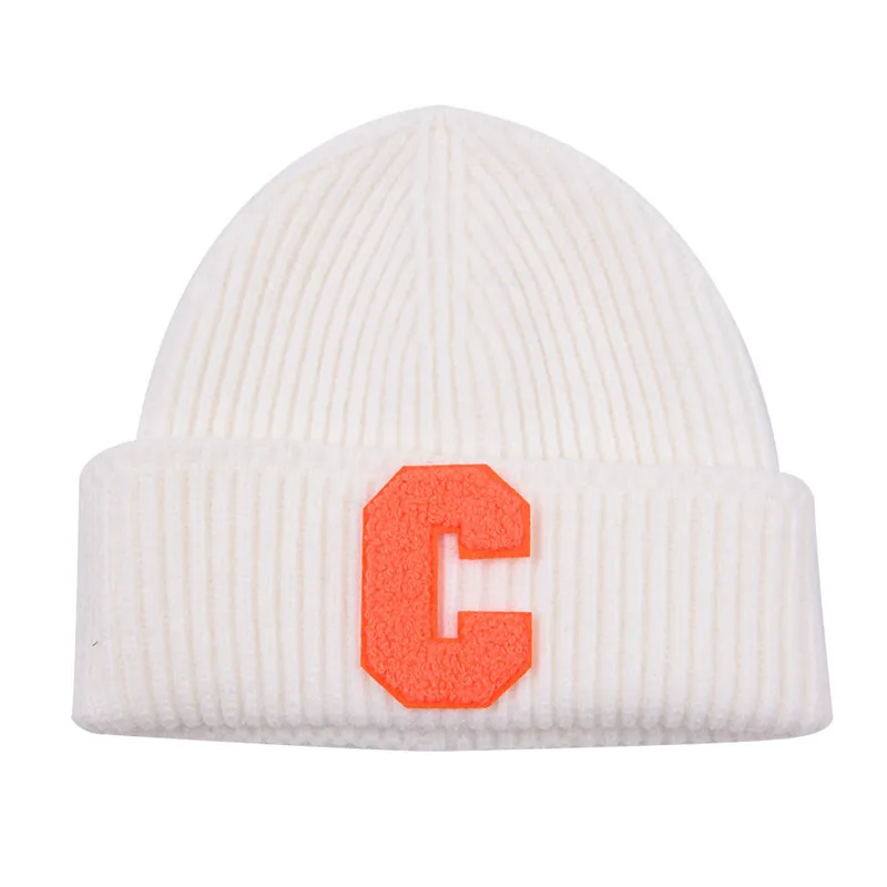 Winter Unisex Women Multi color C letter Beanie cap Hot Men Outdoor Thick warm Skullies Hat Hip hop Sport Ski Knitted hats