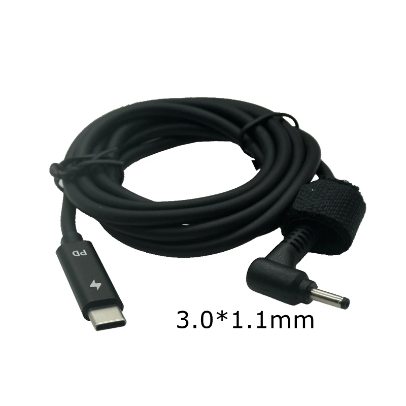USB Type C To DC 3.0x1.1mm 3.0*1.1 Male Plug Converter PD Charging Cable Cord For Ace r Aspire 19V Laptop Power Adapter 1.5m 5ft