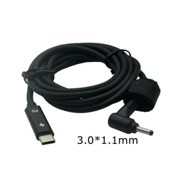 USB Type C To DC 3.0x1.1mm 3.0*1.1 Male Plug Converter PD Charging Cable Cord For Ace r Aspire 19V Laptop Power Adapter 1.5m 5ft