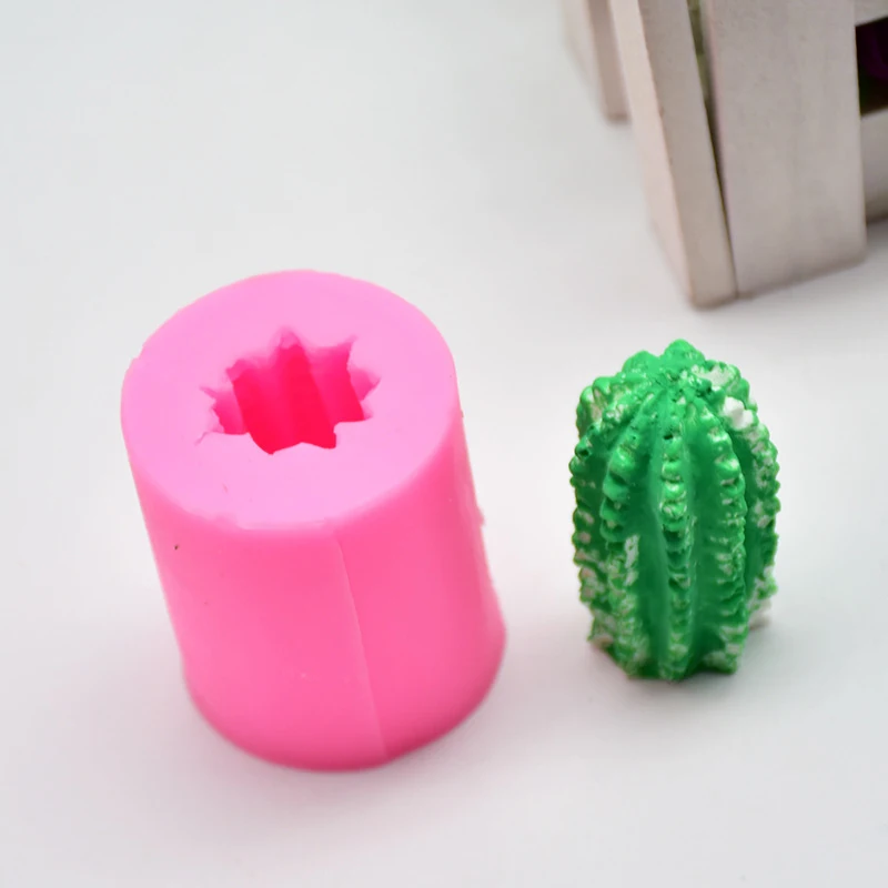 3D Cactus Candle Silicone Mold DIY Soap Aroma Candle Mould Chocolate Cake Making Tool Handmade Clay Crafts Art Mold