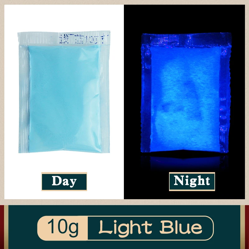 Light Blue Luminous Powder for DIY Party Creative Makeup Wall Glass Crafts Decorations Glow In Dark 10g