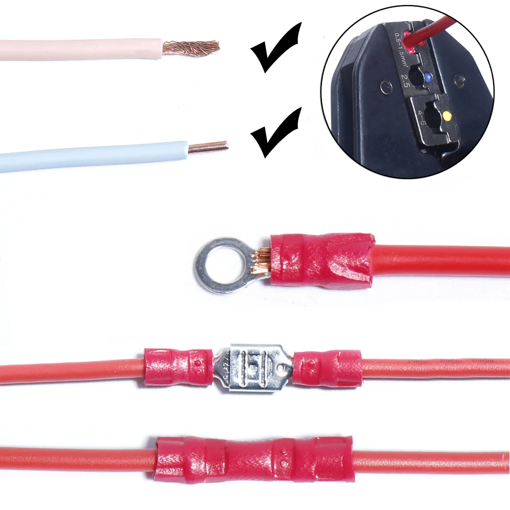 Terminals Connector Electrical Spade Ring Mixed Lug Cable wire car Crimped general pressure Round Plug cold pressing fast spring