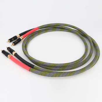 HIFI RCA interconnect כבל Hi-end 2RCA זכר לזכר כבל אודיו עם WBT-0144 RCA Plug מחבר