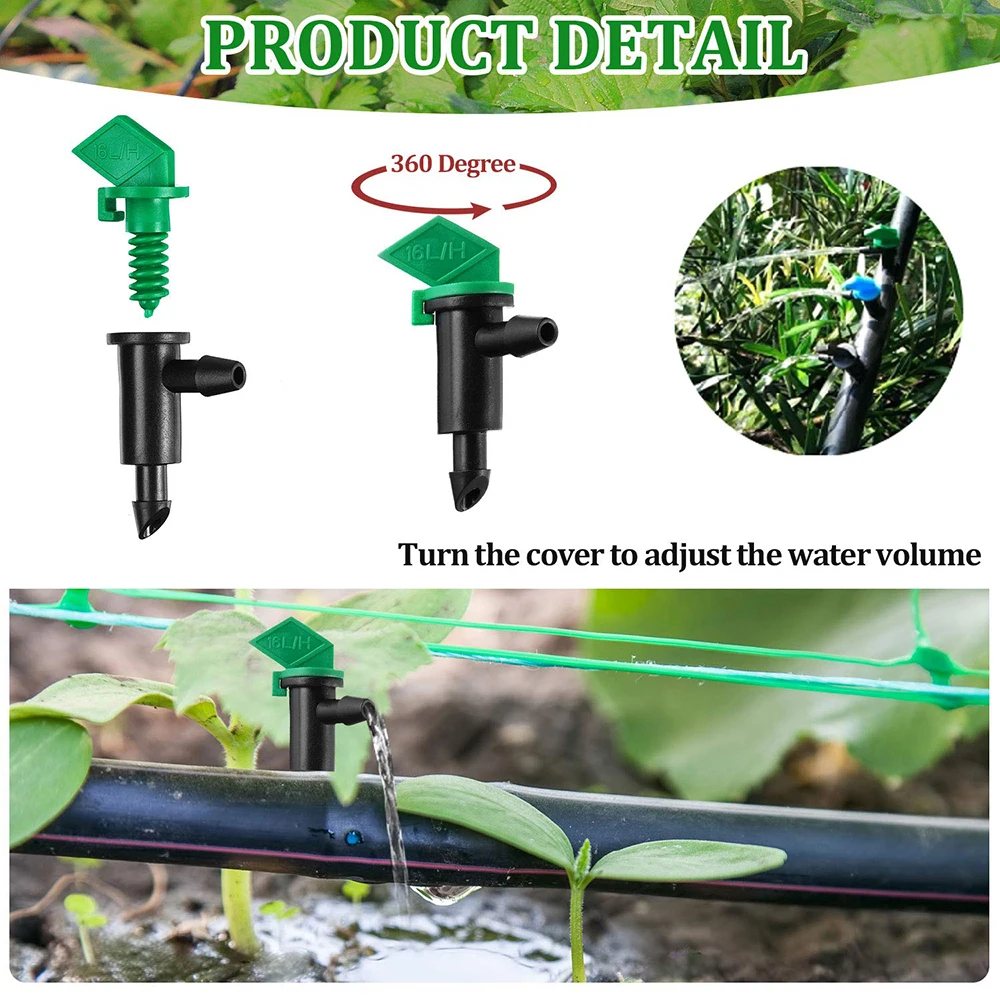 20Pcs Irrigation Drip Emitter Garden Flag Irrigation Dripper Trees and Shrubs Blue Black 2GPH