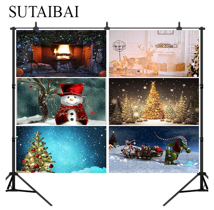 

Christmas Snow Forest Fireplace flame photography studio background Xmas gift children party photo backdrop photography props