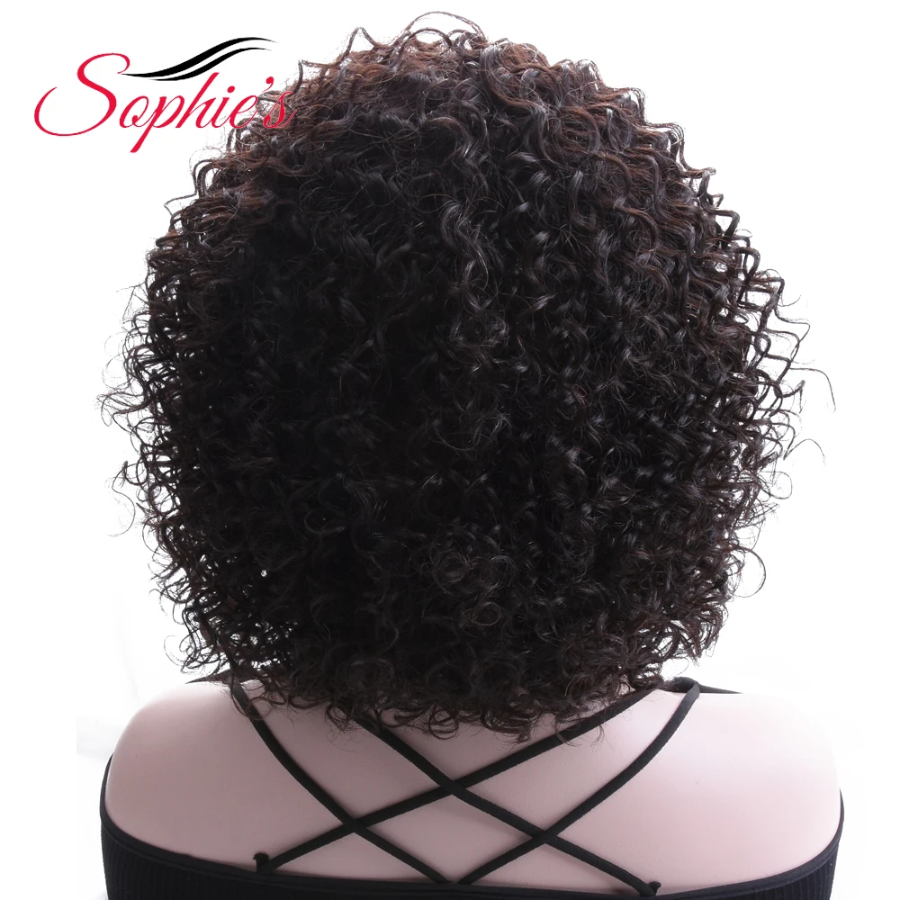 Sohie's Curly Bob Wig Brazilian Remy Hair Short Bob Human Hair Wigs For Women Natural Color Full Machine Made Wigs With Bang