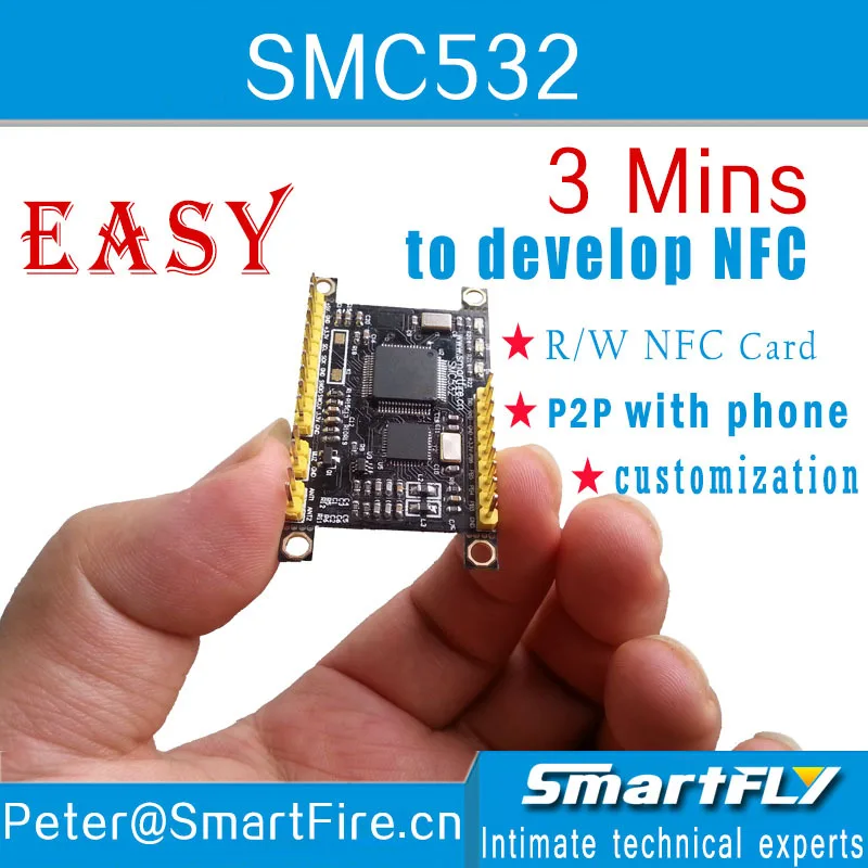 SMC532 NFC Module/ R/W NFC card/P2P with phone/libnfc/llcp/ISO/IEC 1443A/B s50/FeliCard/