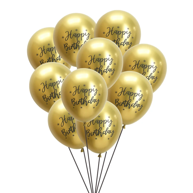 1set gold happy birthday balloons baby shower birthday party decoration adult 18 30 40 50 60th confeii balloon birthday favor