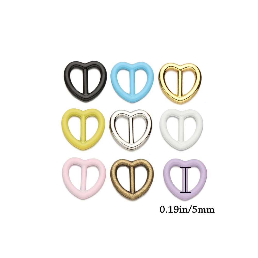 20Pcs Metal Tri-glide Belt Buckle Mini Buttons For Doll Clothes Bags Accessories Cute Candy Color Doll Buttons For Doll Shoes