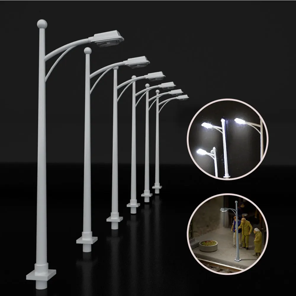 100pcs 1:100 1:150 Railway Train lamp 3V ABS Plastic Light Single Lamppost Model Toys Architecture Building Layout for Diorama