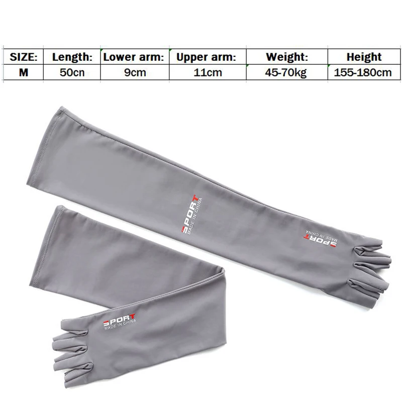 Mangas de brazo deportivas para ciclismo, correr, pesca, escalada, protección solar UV, mangas frías de hielo con puño de 5 dedos, 2 uds., envío