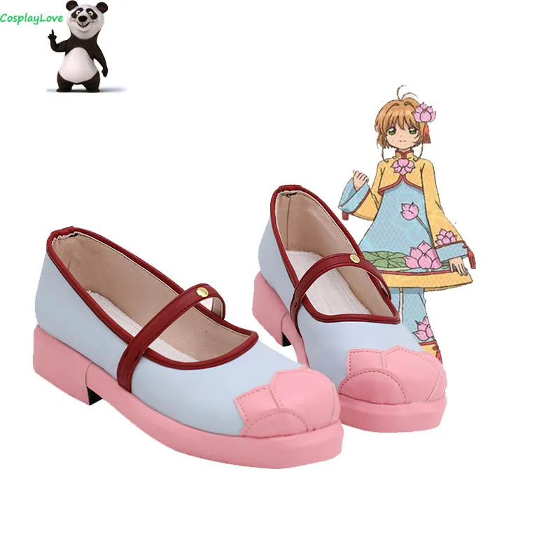 

CosplayLove Cardcaptor Sakura: Clear Card Sakura Kinomoto Chinese Style Blue Pink Shoes Cosplay Long Boots Leather Custom Made