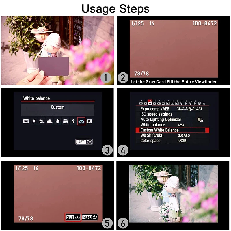 Grey Card White Balance Card 18% Exposure Photography Card Custom Calibration Gray Card Camera Checker Video DSLR