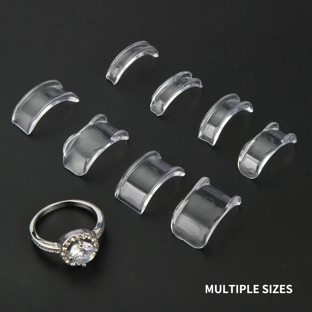 8 Sizes Silicone Invisible Clear Ring Size Adjuster Resizer Loose Rings Reducer Ring Sizer Fit Any Rings Jewelry Tools Useful