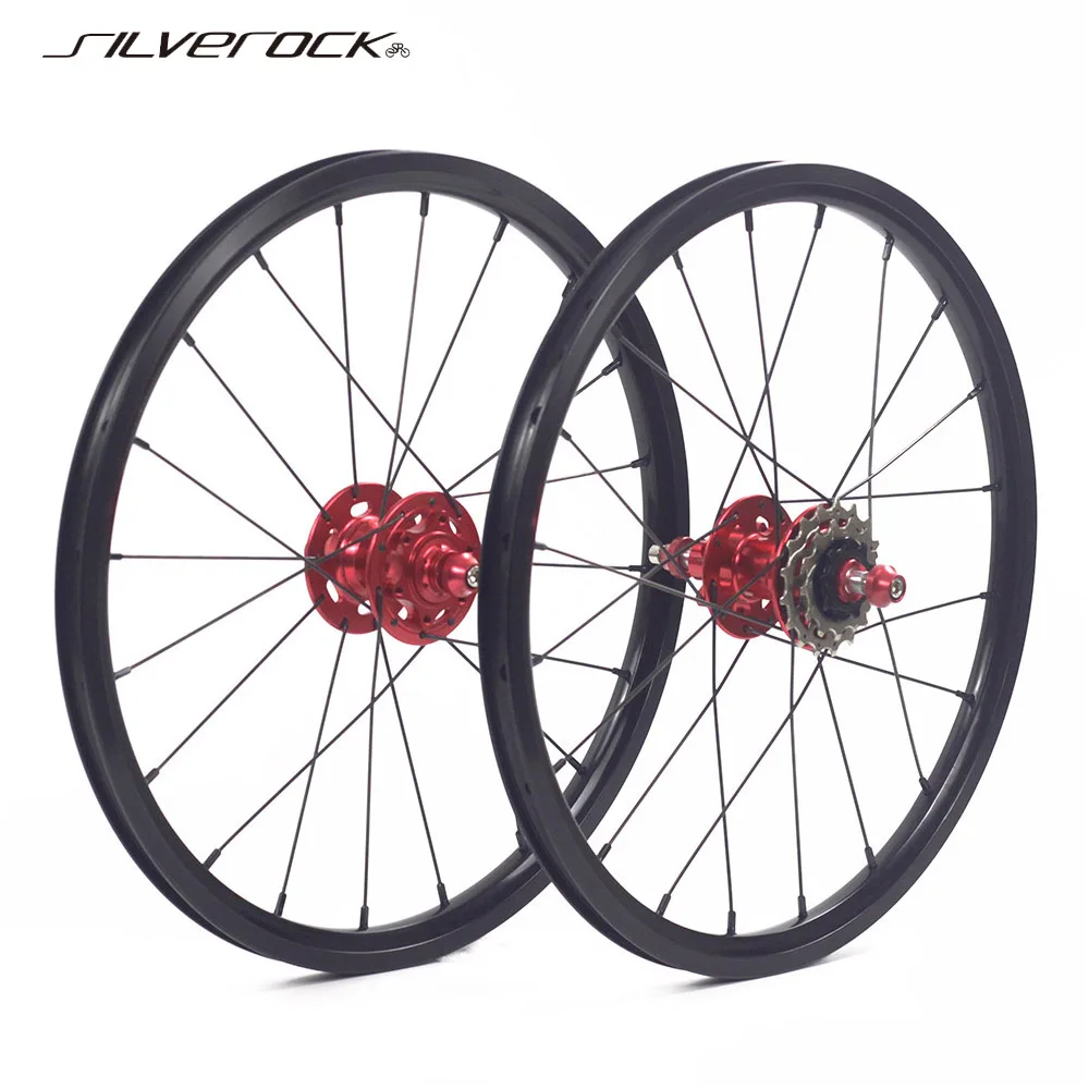 

SILVEROCK 3 Speed Disc Brake Alloy Wheels, 16 Inch 1 3/8" 349, for Folding Bicycle Kids Child Bike Clincher Bicycle Wheelset