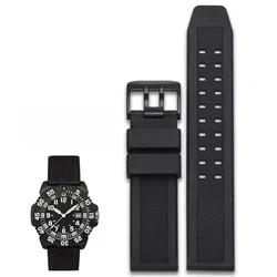 silicon watchband for Luminox 7251|3050|3051|6402 series wristband 23mm black waterproof rubber bands