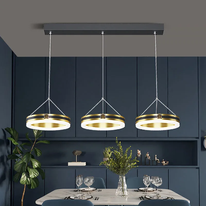 

Minimalist Luster Black Gold LED Chandelier for Dining Living Study Room Kitchen Aisle Home Indoor Decorative Lighting Fixture