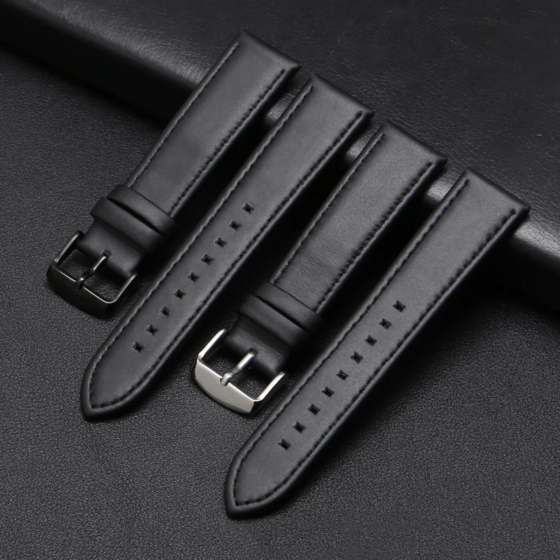 

Replacement Genuine Leather Strap For AR1692 1733 1808 1970 2075 Series 20mm 22mm Black Cow Leather Men's Bracelet