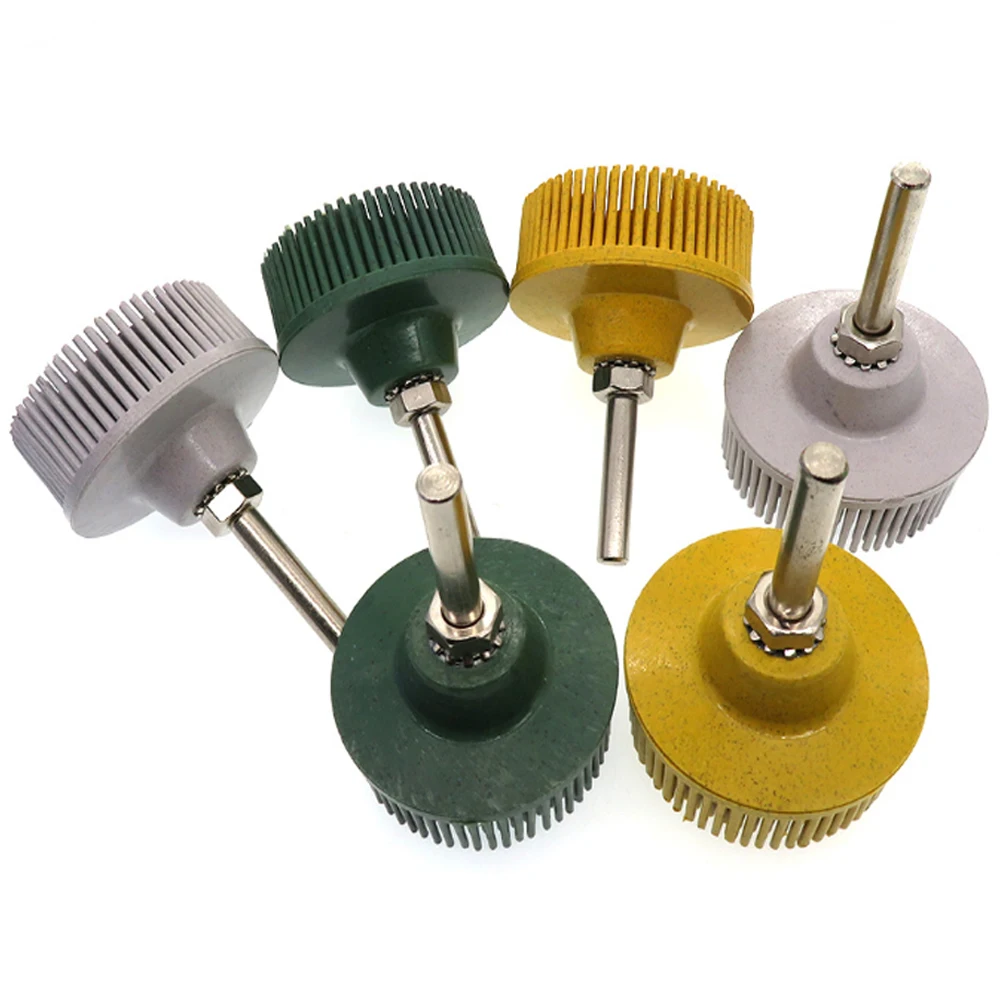 2นิ้ว1/4 "6.35มม.ขัดล้อกรวด50 80 120 Radial Bristle Disc Emery ยางขัดแปรง