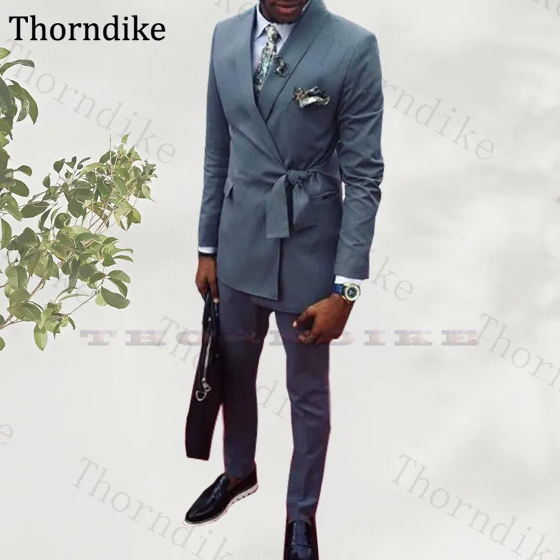 Thorndike Autumn Men Peaked Lapel Suits For Wedding Party Groom Wear Tuxedos Custom Made Casual Male Business Bluzers Sets 2020