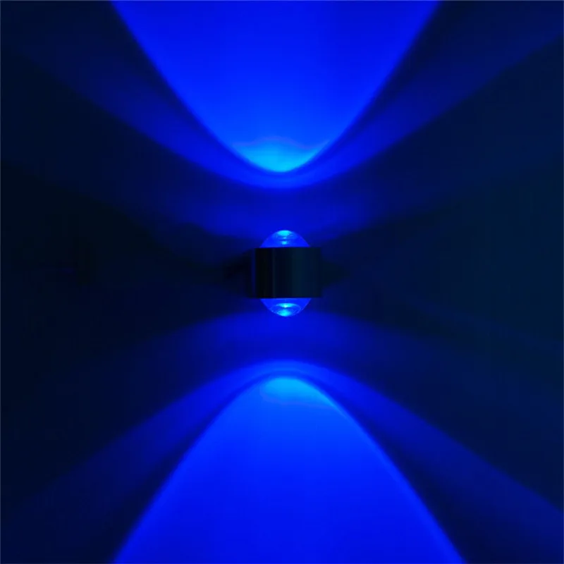 Modern Wall Sconce Lights Crystal Convex Lense Up And Down Aluminum Lighting Fixture 2W 6W Wall Lamp For Home Room Decoration