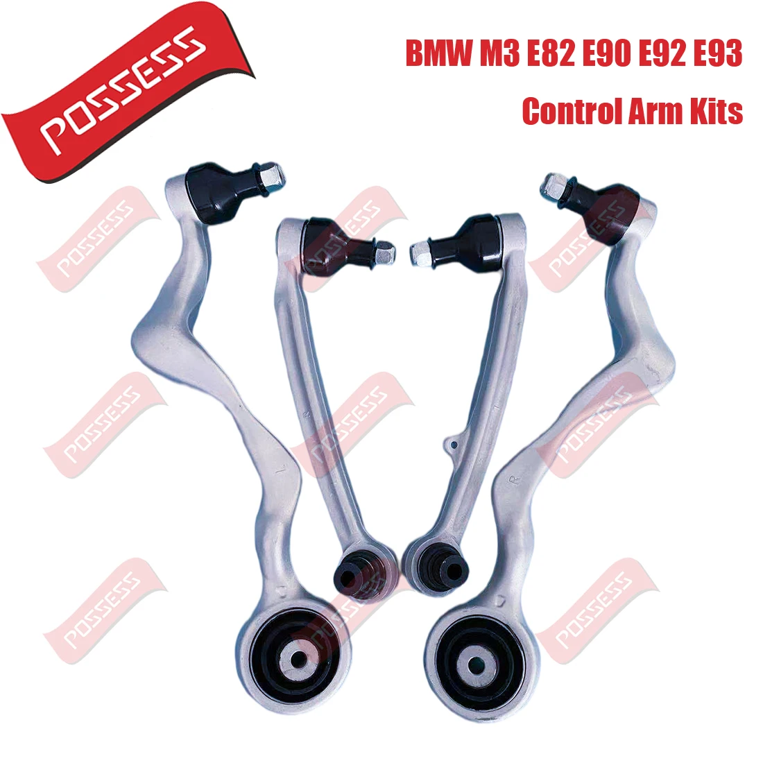 4 Pieces Front Lower Suspension Control Arm Kits For BMW M1 M3 E82 E90 E92 E93 2007-2013,OE31102283575/576 31102283577/578