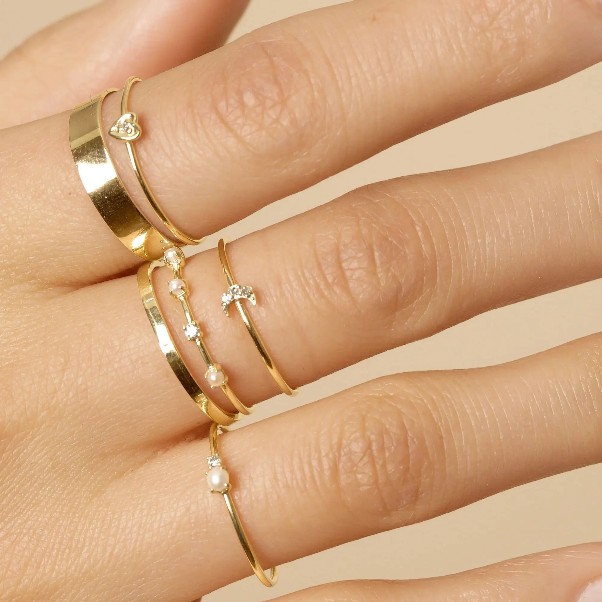 Anillo de Plata de Ley 925 con circonita cúbica, joyería minimalista simple, banda fina, para mujeres y niñas
